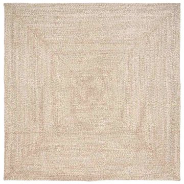 Tappeto da Area Naturale e Bianco 240 x 240 cm Juta