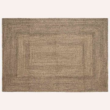 Tappeto da Area Naturale e Nero 200 x 290 cm Juta