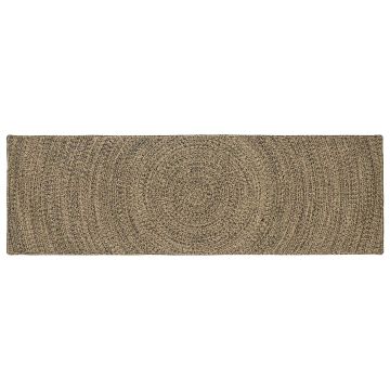 Tappeto da Area Naturale e Nero 80 x 300 cm Juta