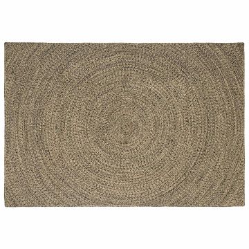 Tappeto da Area Naturale e Nero 160 x 230 cm Juta