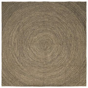 Tappeto da Area Naturale e Nero 300 x 300 cm Juta