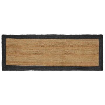 Tappeto da Area Grigio Scuro 80 x 200 cm Juta