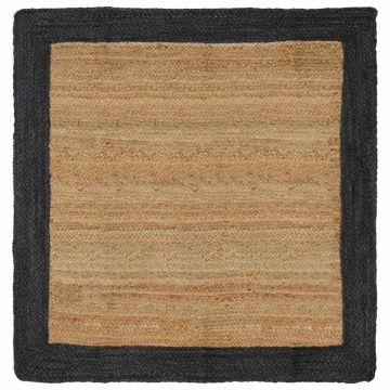 Tappeto da Area Grigio Scuro 120 x 120 cm Juta