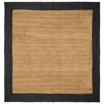 Tappeto da Area Grigio Scuro 240 x 240 cm Juta