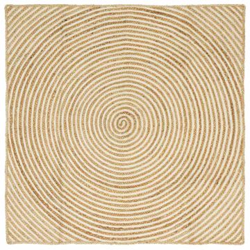 Tappeto da Area Bianco 160 x 160 cm Juta