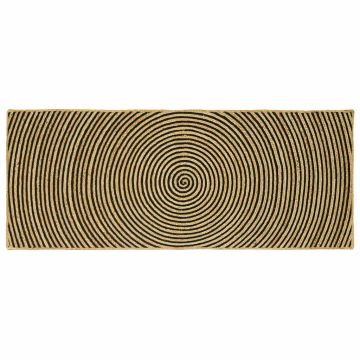 Tappeto da Area Nero 80 x 200 cm Juta