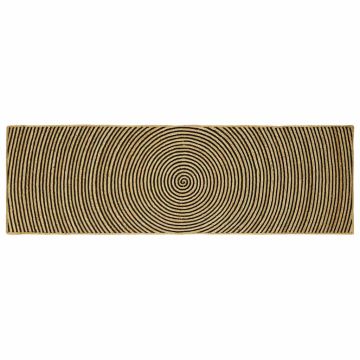 Tappeto da Area Nero 80 x 250 cm Juta