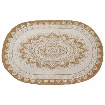 Tappeti per area Naturale con stampa bianca 122 x 183 cm Juta