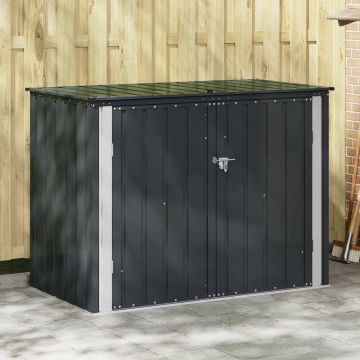 Scatola di Stoccaggio per Giardino Nero 151,5 x 82 x 110,5 cm