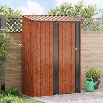 Casette da giardino Marrone 140,5 x 74 x 200 cm Metallo