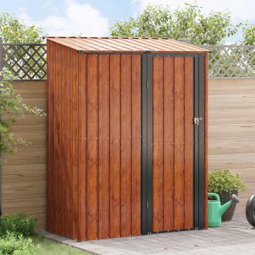 Casette da giardino Marrone 153,5 x 86 x 200 cm Metallo