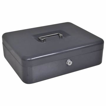 Scatola per Contanti Grigio scuro 30 x 24 x 9 cm Acciaio
