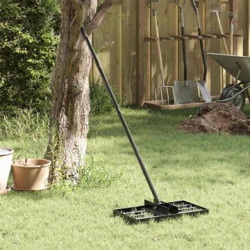 Rastrello per livellare il giardino Nero 45 x 25 x 200 cm
