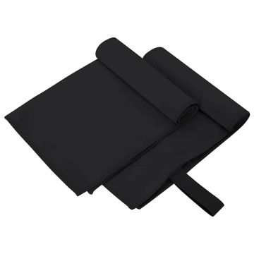 Asciugamani Sportivi 2 pz Nero 50 x 30 cm