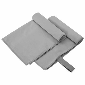 Asciugamani Sportivi 2 pz Grigio scuro 50 x 30 cm