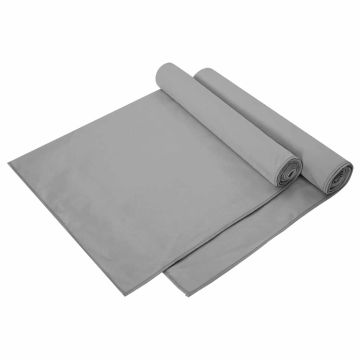 Asciugamani Sportivi 2 pz Grigio scuro 140 x 70 cm