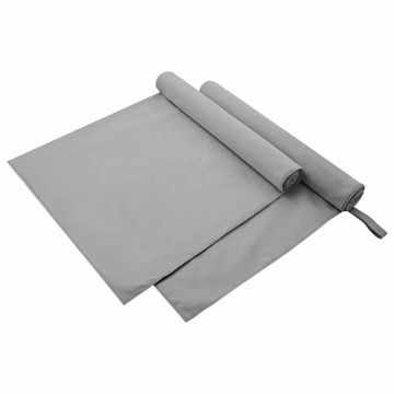 Asciugamani Sportivi 2 pz Grigio scuro 90 x 180 cm