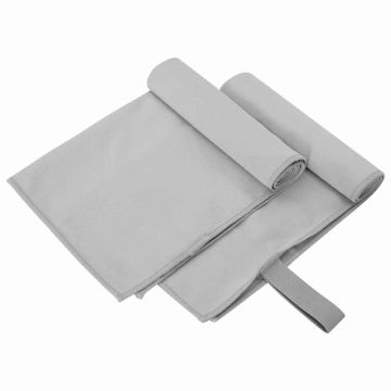 Asciugamani Sportivi 2 pz Grigio 50 x 30 cm