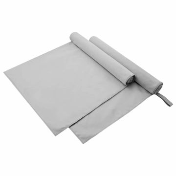 Asciugamani Sportivi 2 pz Grigio 180 x 90 cm