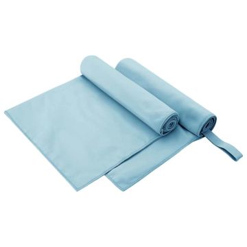 Asciugamani Sportivi 2 pz Blu 100 x 50 cm