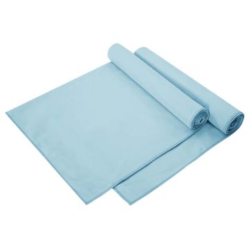 Asciugamani Sportivi 2 pz Blu 140 x 70 cm