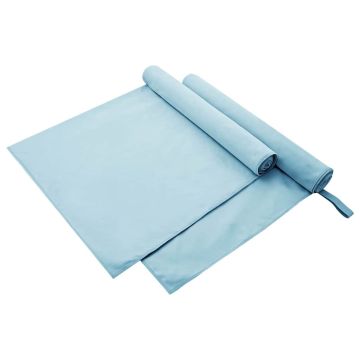 Asciugamani Sportivi 2 pz Blu 180 x 90 cm