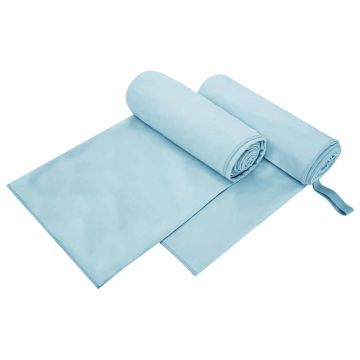 Asciugamani Sportivi 2 pz Blu 200 x 100 cm