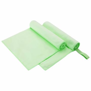 Asciugamani Sportivi 2 pz Verde 100 x 50 cm