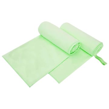 Asciugamani Sportivi 2 pz Verde 200 x 100 cm