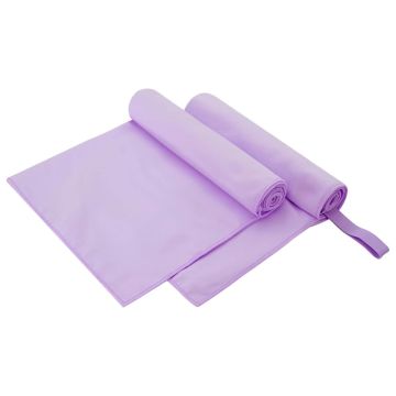 Asciugamani Sportivi 2 pz Viola 100 x 50 cm