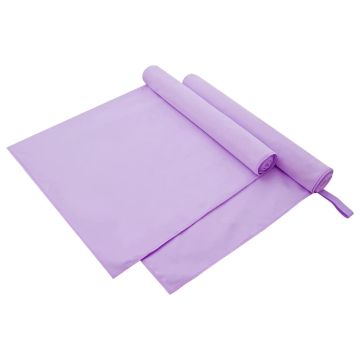 Asciugamani Sportivi 2 pz Viola 180 x 90 cm
