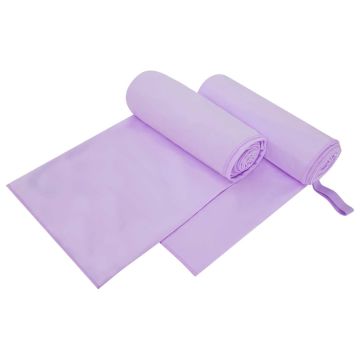 Asciugamani Sportivi 2 pz Viola 200 x 100 cm