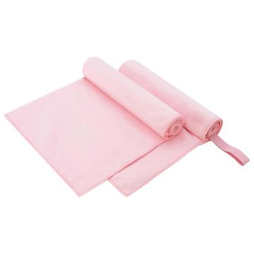 Asciugamani Sportivi 2 pz Rosa 100 x 50 cm