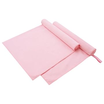 Asciugamani Sportivi 2 pz Rosa 180 x 90 cm