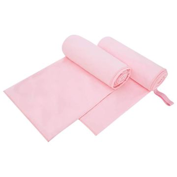 Asciugamani Sportivi 2 pz Rosa 200 x 100 cm