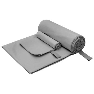 Set di Asciugamani Sportivi 2 pz Grigio scuro