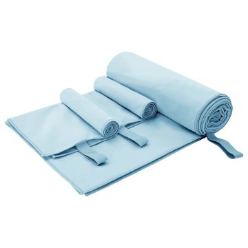 Set di Asciugamani Sportivi 3 pz Blu 210 x 100 cm