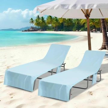 Asciugamani per lettino 2 pz Blu 210 x 75 cm