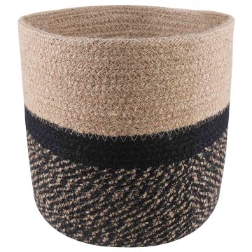 Set di Vasi per Piante 2 pz Naturale e Nero Ø 21 x 21 cm