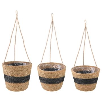 3 pz Naturale e Nero Ø26 x 19 cm 100% Erba marina