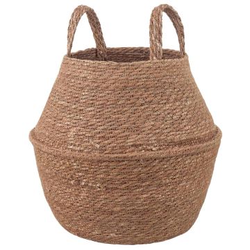 Vaso da fiori con manici Naturale Ø 22 x 20 cm 100% Erba marina