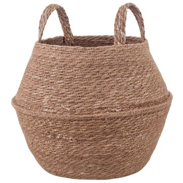 Vaso da fiori con manici Naturale Ø 32 x 32 cm 100% Erba marina