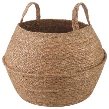 Vaso da fiori con manici Naturale Ø 45 x 36 cm 100% Erba marina