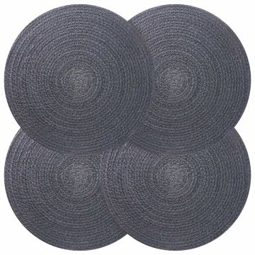 Sottobicchieri in juta 4 pz Grigio scuro 100% Juta Tossa