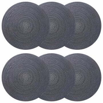 Sottobicchieri in juta 6 pz Grigio scuro 100% Juta Tossa