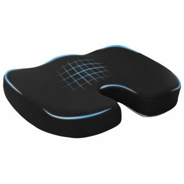 Cuscino per la seduta Schiuma Memory Nero 47 x 36,5 x 8 cm