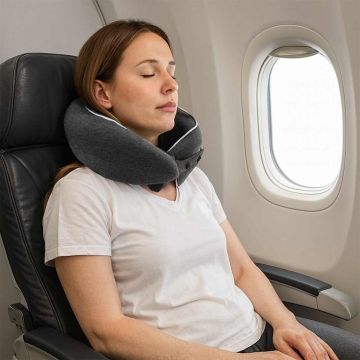 Cuscino da viaggio per il collo Grigio scuro Schiuma Memory