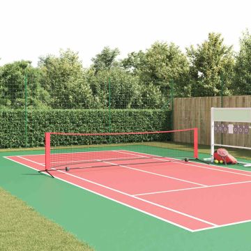 Rete da tennis Nero e Rosso 396 x 92 x 87 cm Poliestere