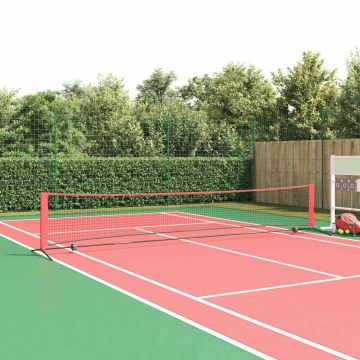 Rete da tennis Nero e Rosso 494,5 x 90 x 87 cm Poliestere