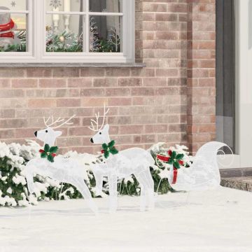 Renne LED 3 pz Bianco Freddo 43 x 18 x 66 cm Tessuto